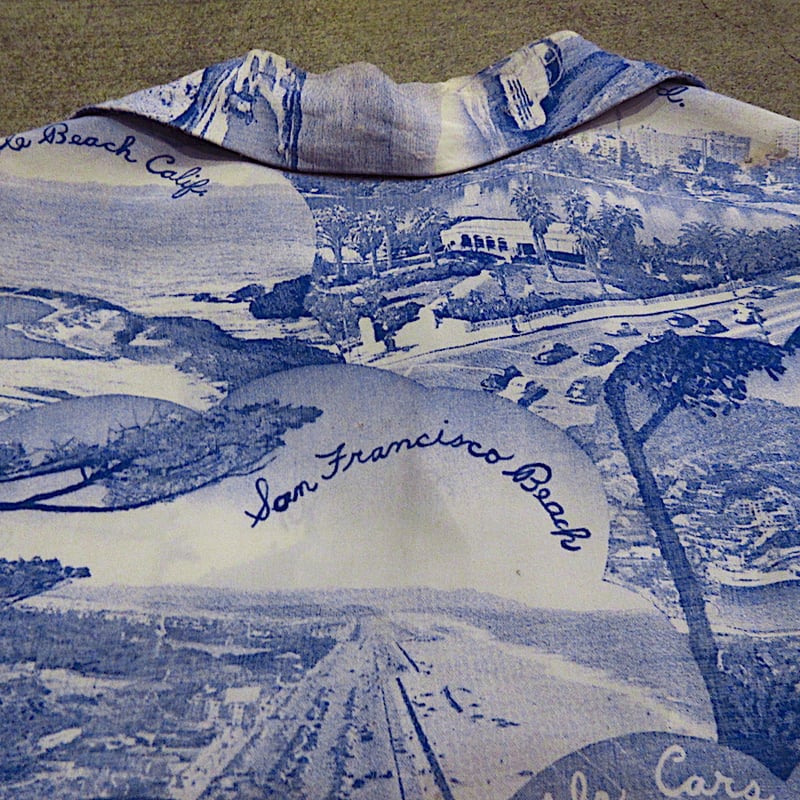 ビンテージ50's○MADE IN CALIFORNIAサンフランシスコ風景レーヨン