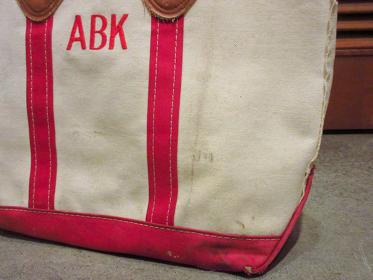 ビンテージ80's○L.L.Bean レザーハンドルキャンバストートバッグ M
