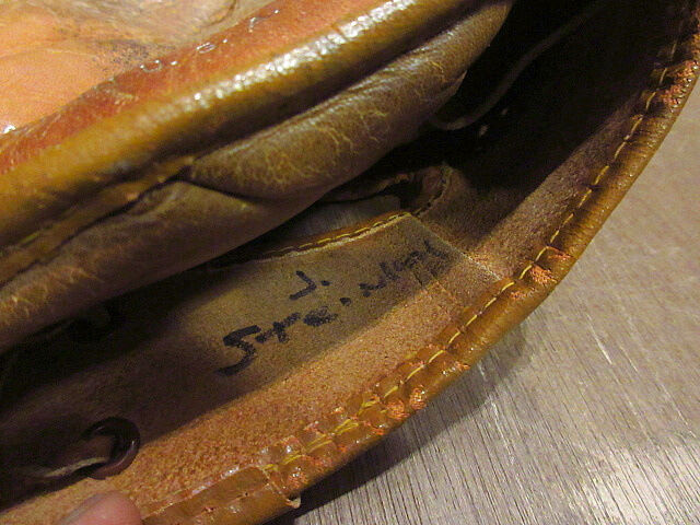 ビンテージ40's○SPALDING Trapper Modelレザーベースボールグローブ茶