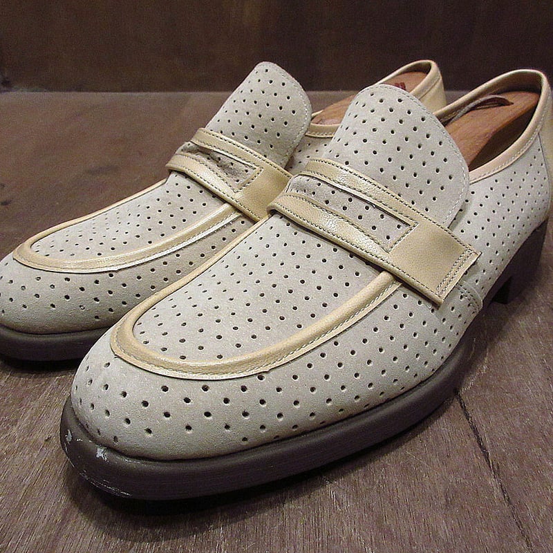 ビンテージ80's○DEADSTOCK Hush Puppiesスウェード×フェイクレザーパン