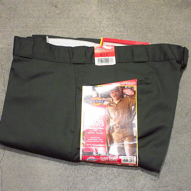 ビンテージ90's○DEADSTOCK Dickies S874T ワークパンツ深緑 表記W4