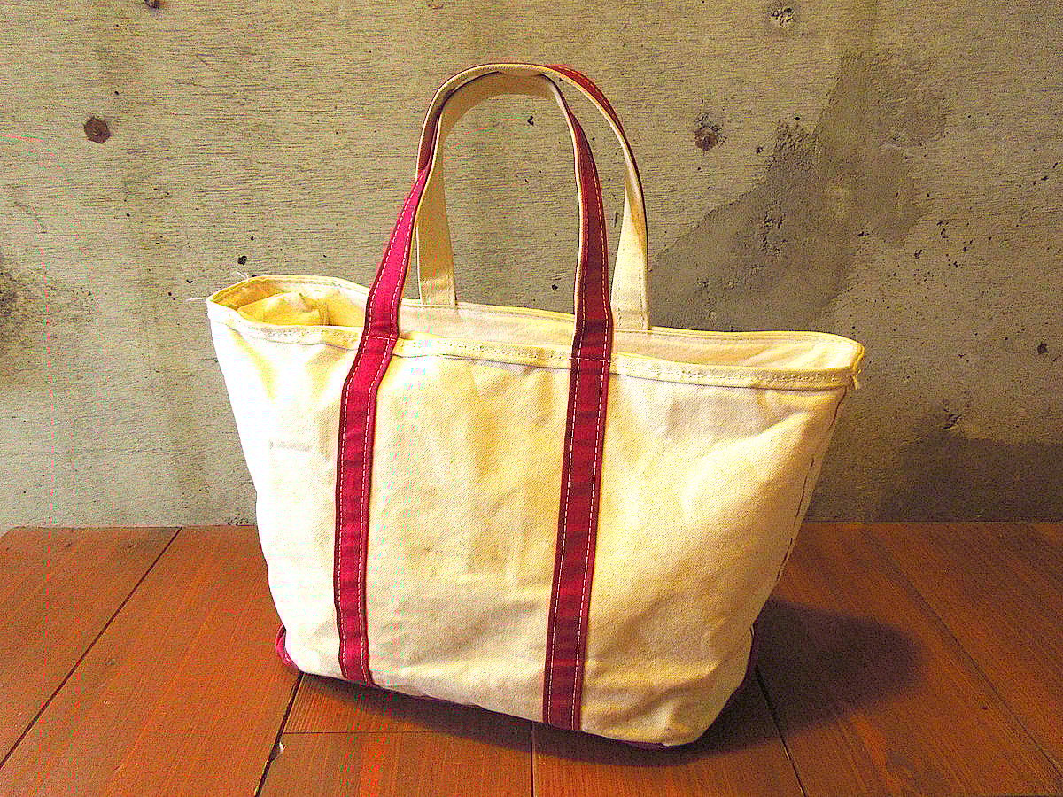 珍品／LLBEAN／トート／80s／旧タグ／赤x白／M／側面青ガイドライン 珍品／LLBEAN／トート／80s／旧タグ／赤x白／M／側面青