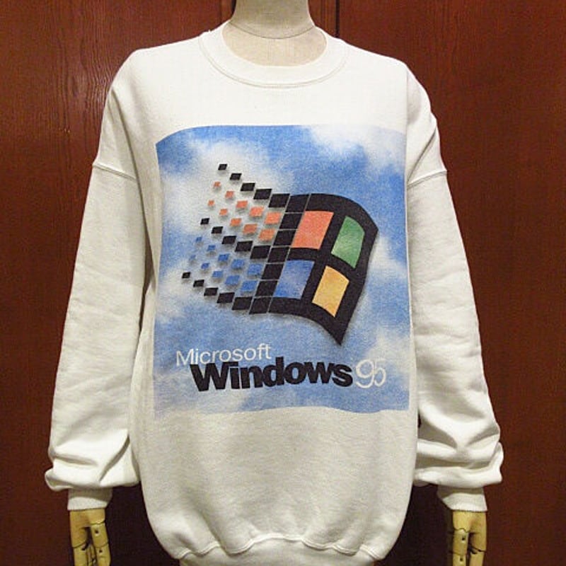 ビンテージ90's○Microsoft Windows 95スウェット白size XL○210