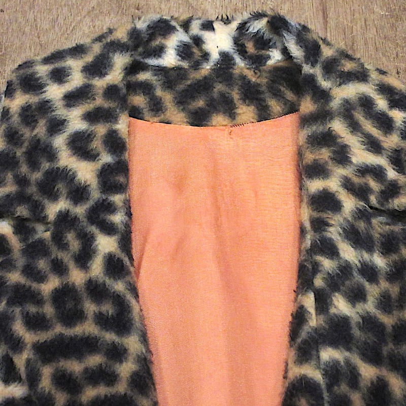 hipi•*¨*•.¸♬︎ヴィンテージヒョウ柄フェイクファージャケット ビンテージ60's70's○レディースレオパード柄フェイクファージャケット