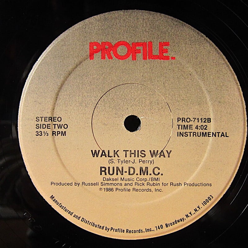 RUN D.M.C.○WALK THIS WAYシュリンク付きPROFILE RECORDS