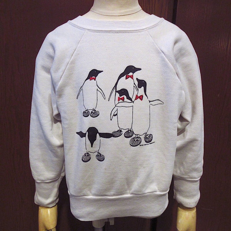 ビンテージ80's○SIGNALキッズペンギンプリントラグラン ビンテージ80's○SIGNALキッズペンギンプリントラグラン