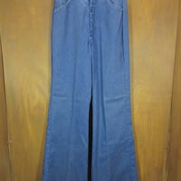 ビンテージ70's●レディースデニム風フレアイージーパンツ●250313z8-w-pnt-ot-wf古着ボトムスレトロ後染め