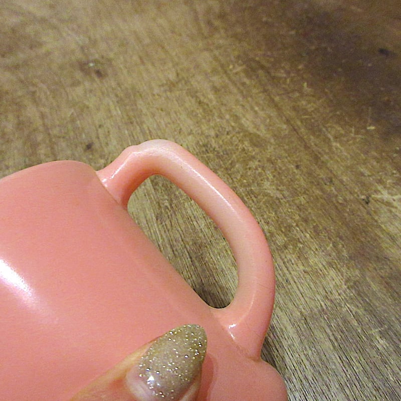 ビンテージ○Fire King Dハンドルマグピンク○260217n6-frk