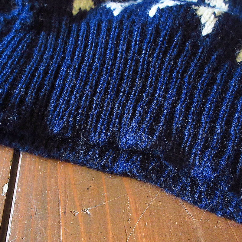 ビンテージ○DALE of NORWAY総柄セーター紺×白×赤size M○250108j3-