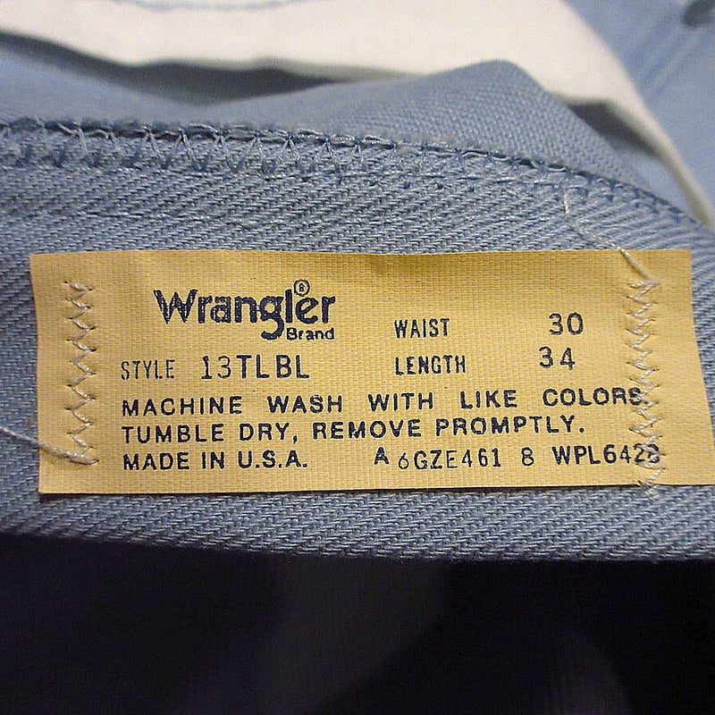ビンテージ70's○DEADSTOCK Wrangler 13Tサックスブルー表記W30 L3