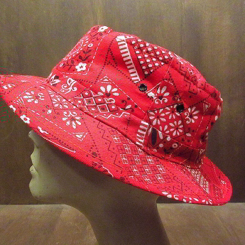 ビンテージ70s○JIFFYバンダナ柄ロールアップハット○230321k6-m-ht-ot