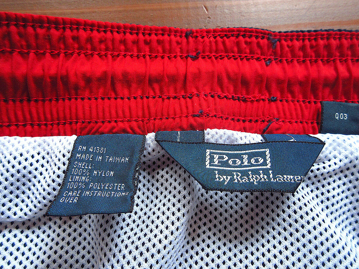 ビンテージ90's○Ralph Laurenナイロンスイムショーツ紺size XL