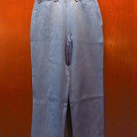 ビンテージ50's●H BAR Cレディースウールウエスタンパンツ青実寸W64cm●250319m4-w-pnt-ot-w25ボトムスレディース古着