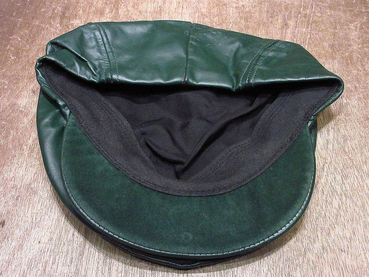 ビンテージ○BRONERレザーハンチング帽深緑size L○240310i4-m-cp-htg
