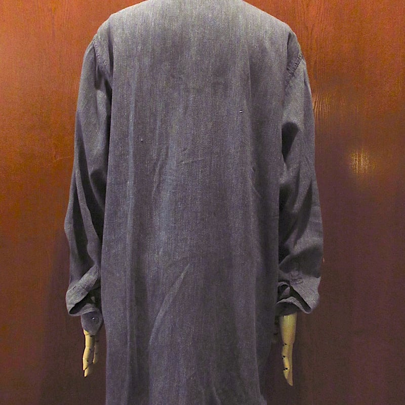 ビンテージ~40's○BLACK BEARマチ付きシャンブレーシャツ黒size M