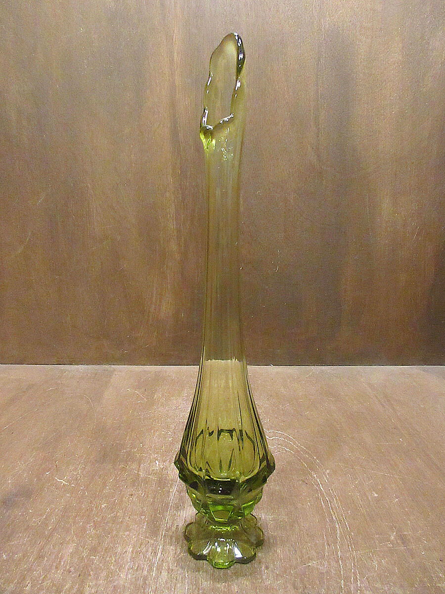 ビンテージ~70's○ガラスフラワーベース緑○230119i8-otclct 60s1960s