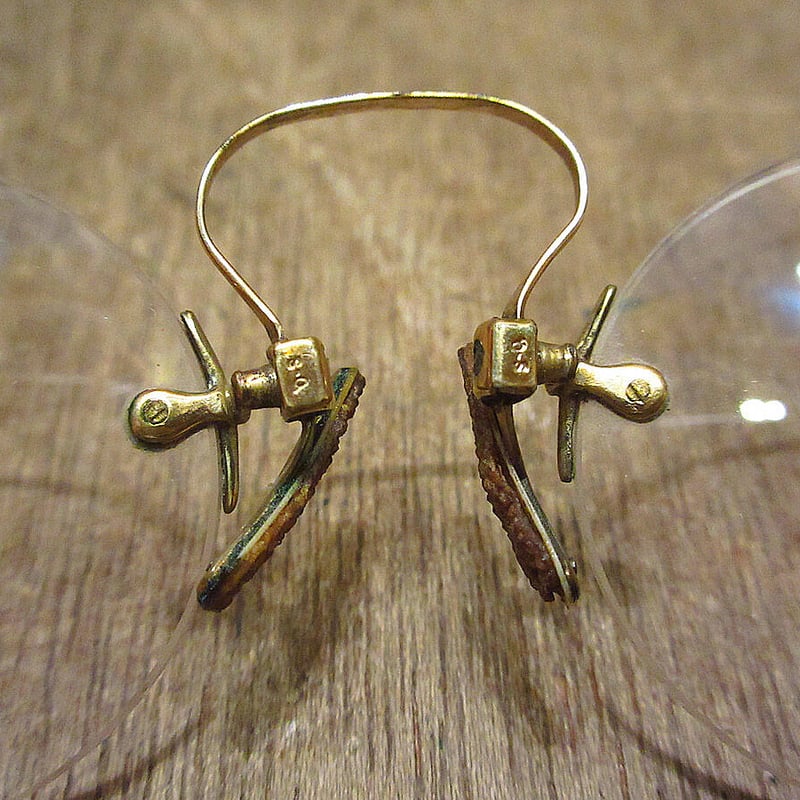 アンティーク　フィンチメガネ　鼻眼鏡　ケース付き ビンテージ~40's○ケース付きCブリッジ型フィンチ眼鏡○230515i6