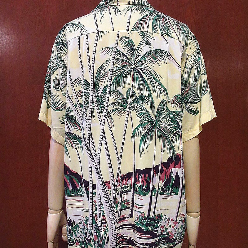 50's DUKE KAHANAMOKU レーヨンハワイアンシャツ サンフェード SUN SURF サンサーフ デューク・カハナモク スペシャル