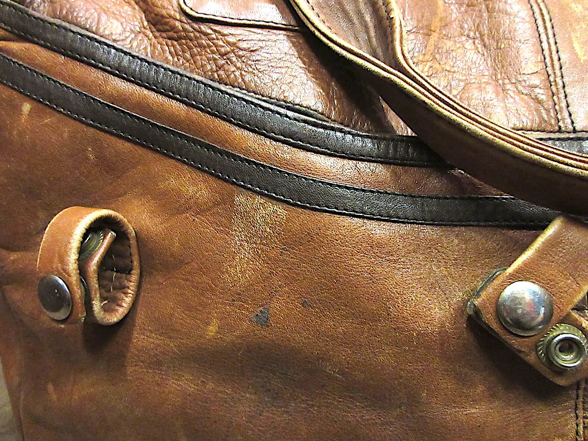 ビンテージ60's70's○レザーボストンバッグ茶○250626j2-bag