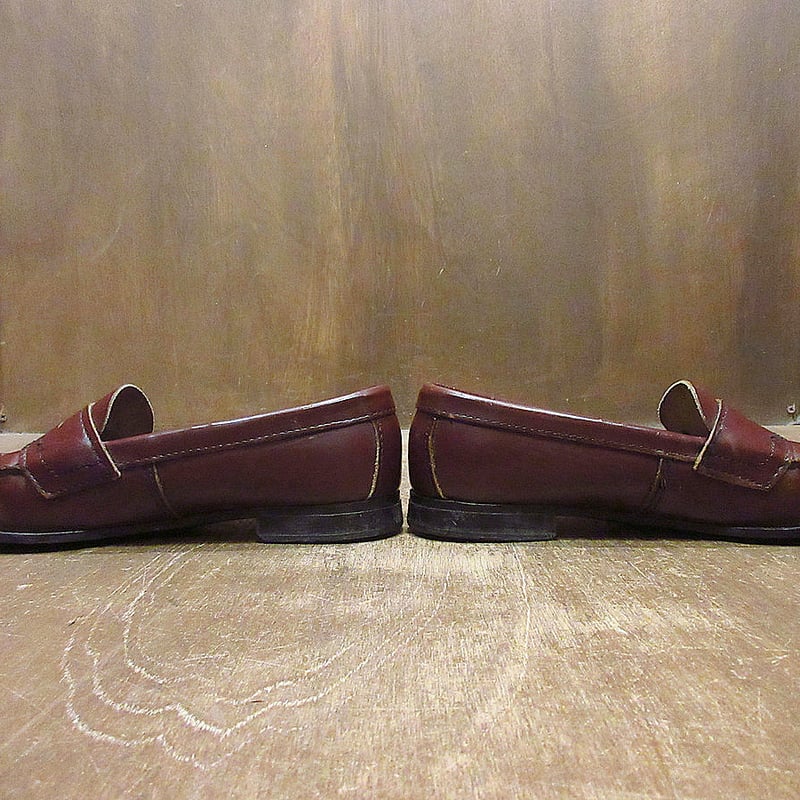 ビンテージ70's80's○レディースペニーローファー赤茶size 7 1/2