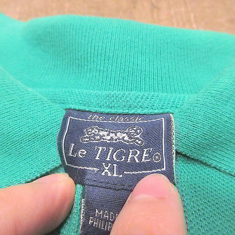 ビンテージ80's90's○Le TIGREワッペン付き半袖ポロシャツsize