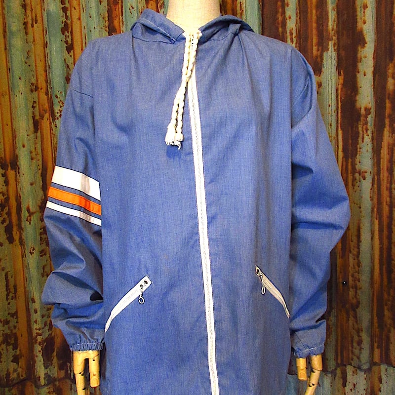 ビンテージ70's○SEARSジップパーカー青size LARGE○250909j6-m-jk