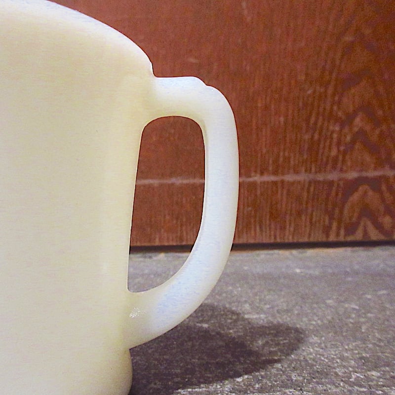 ビンテージ○Fire KingアイボリーホワイトDハンドルマグ○260306z5-frk