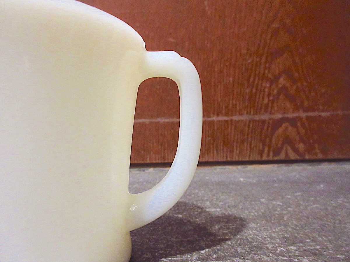 ビンテージ○Fire KingアイボリーホワイトDハンドルマグ○260306z5-frk