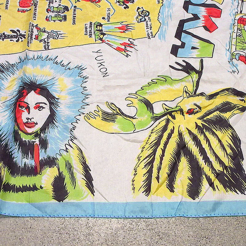 ビンテージ50's○ALASKAスーベニアシルクスカーフ○220814i8-scf 1950s