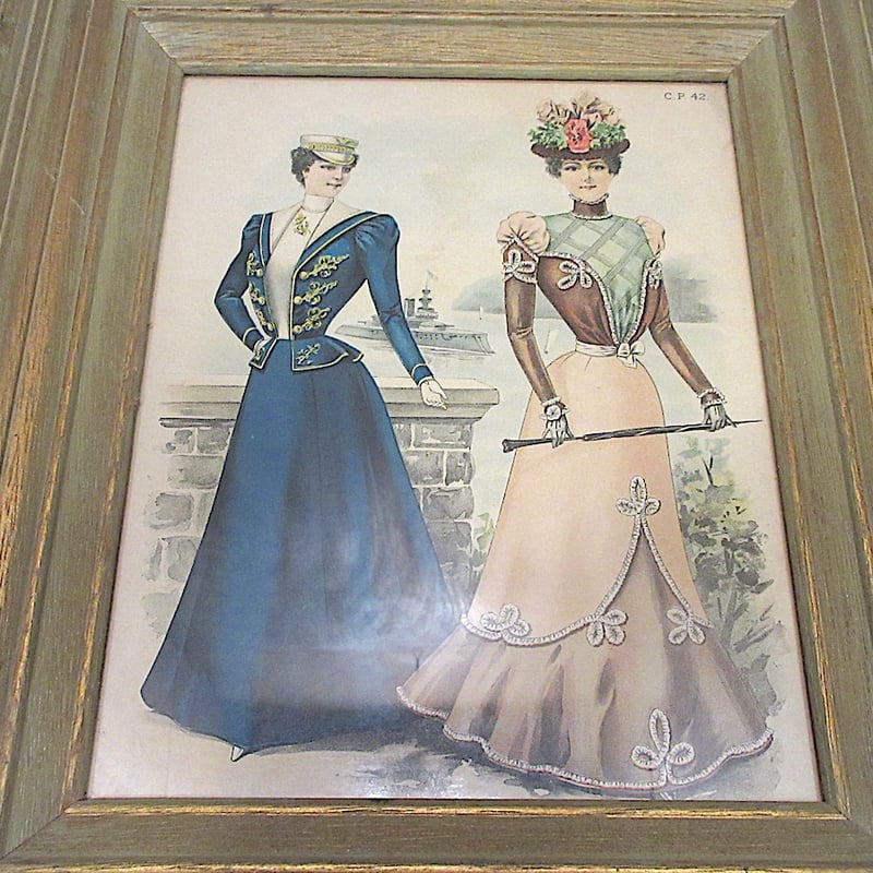 ビンテージ○ヴィクトリア朝ウッドフレーム壁掛け○250711z5-sign