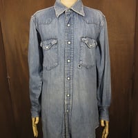 ビンテージ60's○Powr Houseマチ付きブラックシャンブレーシャツ ビンテージ60's○Powr Houseマチ付きブラックシャンブレーシャツ