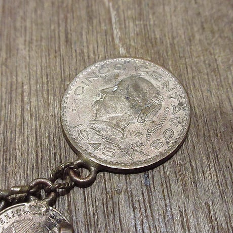 ビンテージ●メキシカンコインブレスレット●240223i5-bngメキシコ硬貨アクセサリー1945年40s