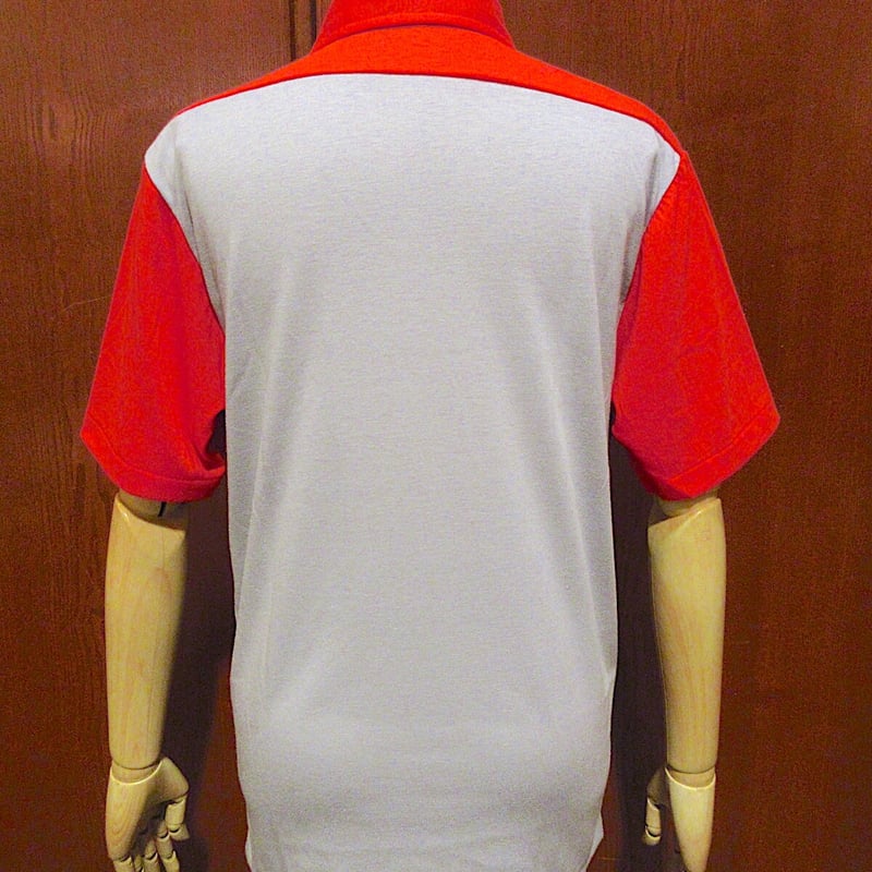 ビンテージ80's○DEADSTOCK Snap-onツートーンポロシャツグレー×赤size