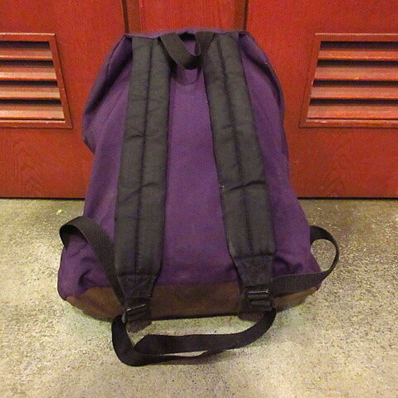 MADE IN U.S.A. JANSPORTボトムレザーナイロンバックパック紫○200910