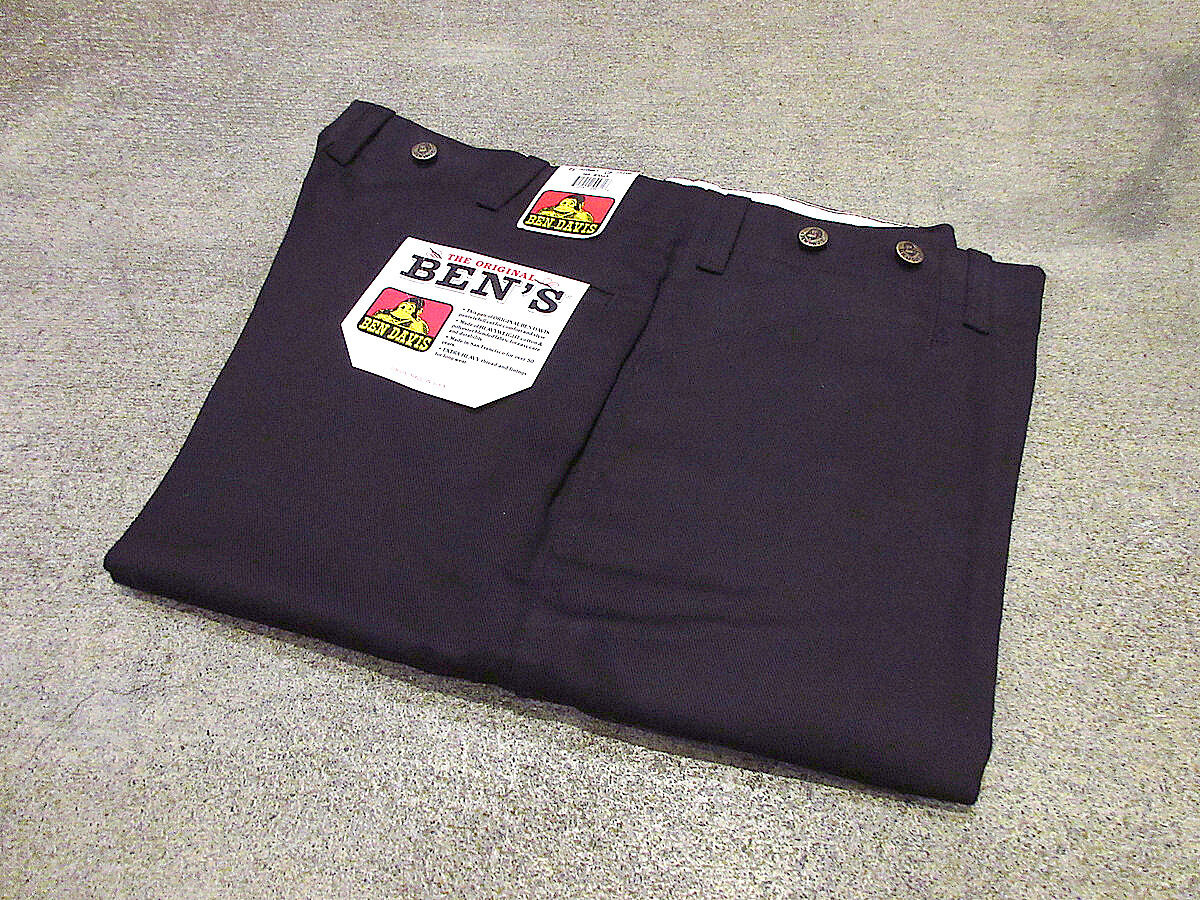 ビンテージ90's○DEADSTOCK BEN DAVISワークパンツ黒表記W40 L34○2...