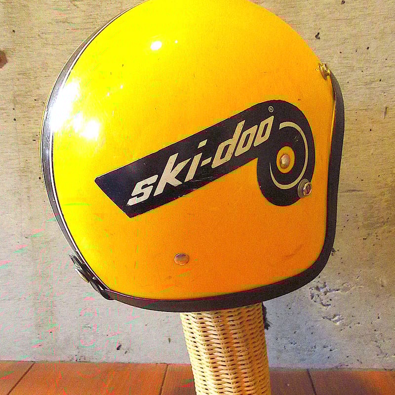 ビンテージ60's○Ski-dooジェットヘルメット黄色○231210j1-hlmtバイク