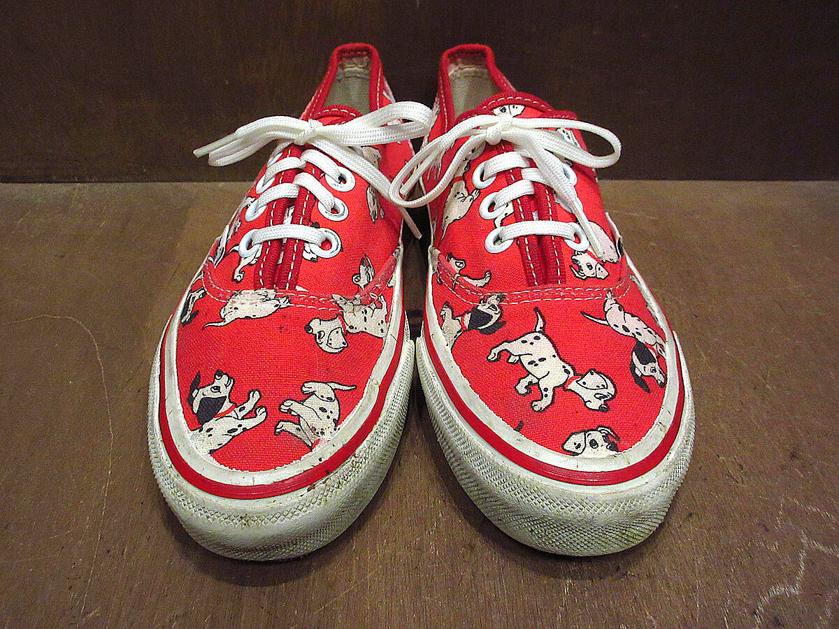 ビンテージ90's○VANS 101匹わんちゃん総柄オーセンティックsize