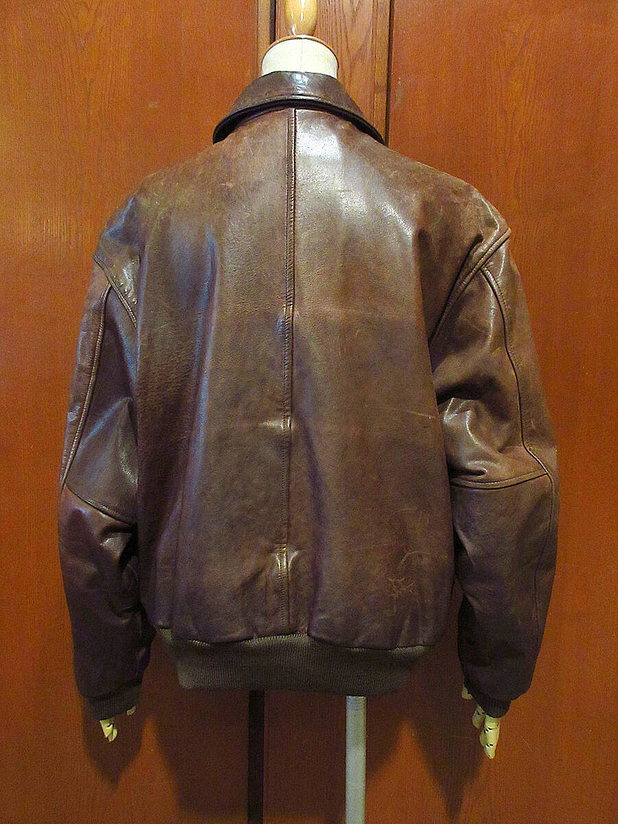ビンテージ80's○BANANA REPUBLIC A-2タイプレザージャケットsize 38