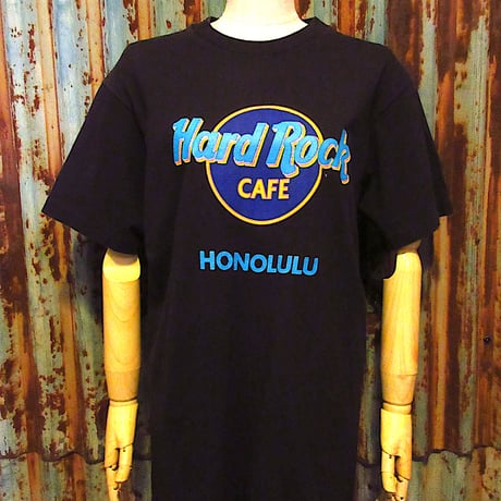 ビンテージ90’s●Hard Rock CAFE HONOLULUプリントTシャツ黒●250926j8-m-tsh-ot古着1990sハードロックカフェ