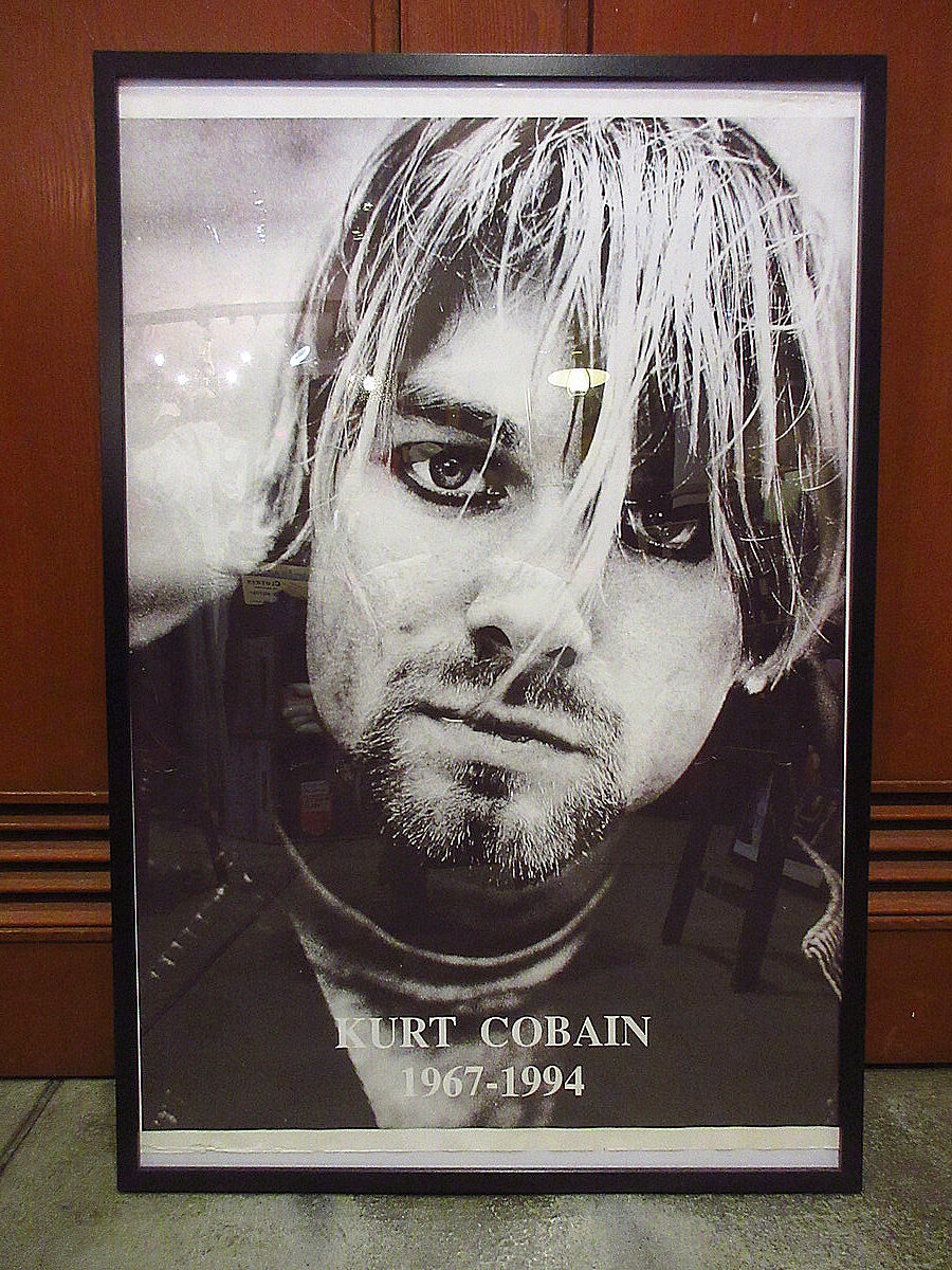 ビンテージ90's○NIRVANA KURT COBAIN 1967-1994額入りポスター○