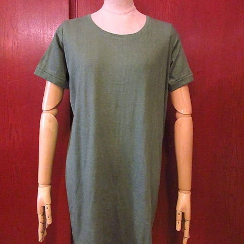 ビンテージ40's○DEADSTOCKステンシル入りミリタリーTシャツ○200803f1