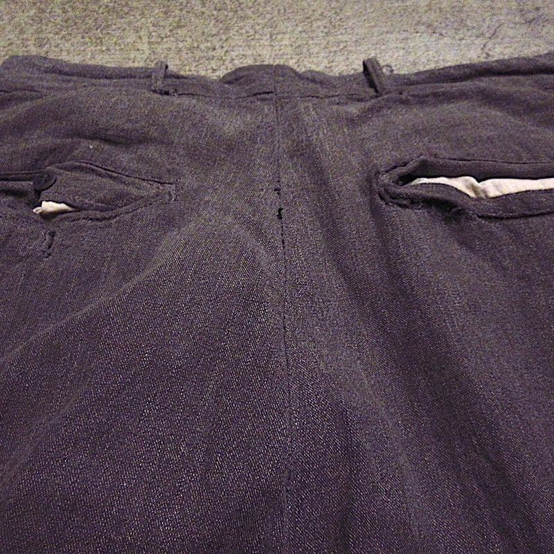 ビンテージ40's○ブラックシャンブレーワークパンツ実寸W80cm