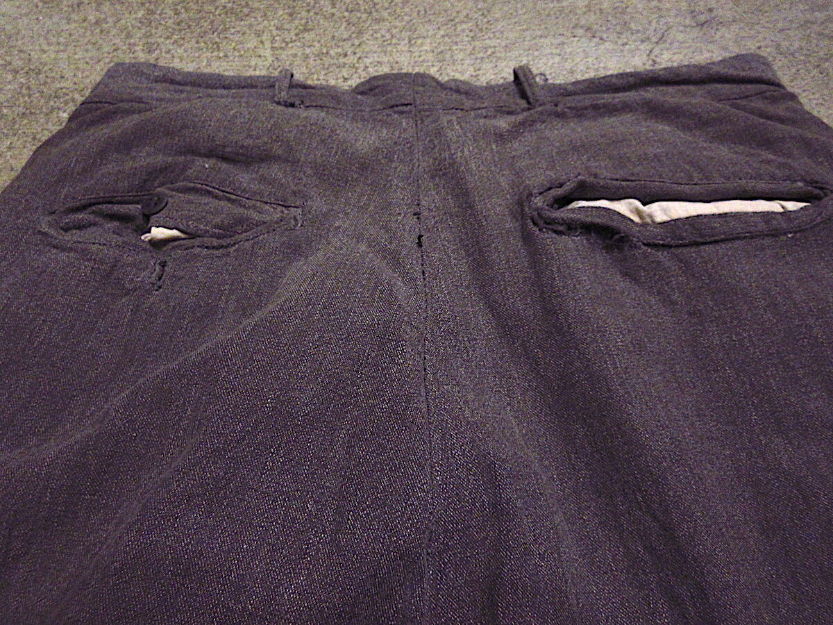 ビンテージ40's○ブラックシャンブレーワークパンツ実寸W80cm ビンテージ40's○ブラックシャンブレーワークパンツ実寸W80cm