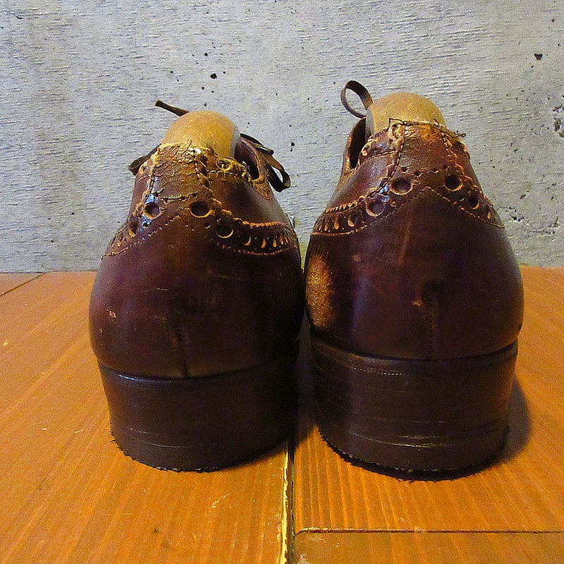 ビンテージ-70's○Church'sウイングチップシューズ赤茶○250414j4-m-dsh