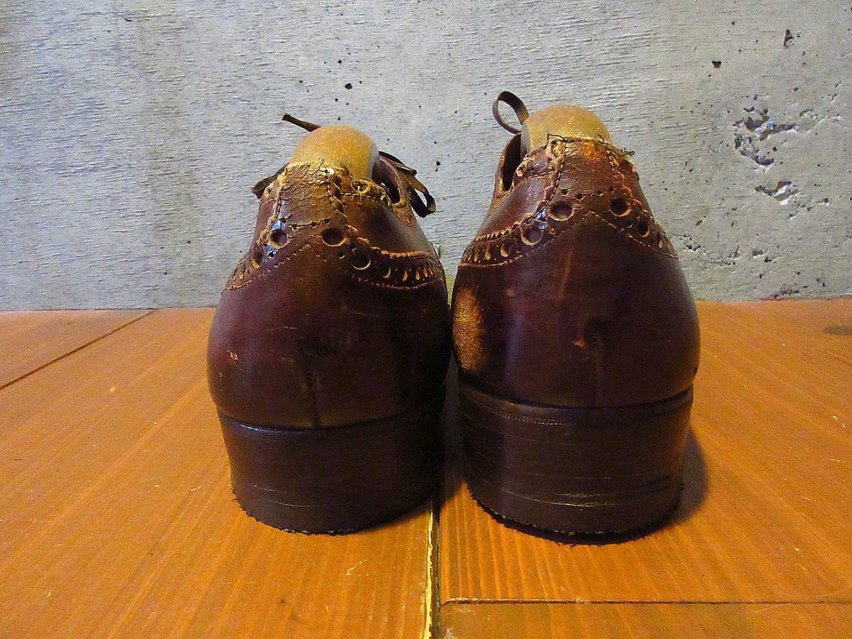 ビンテージ-70's○Church'sウイングチップシューズ赤茶○250414j4-m-dsh