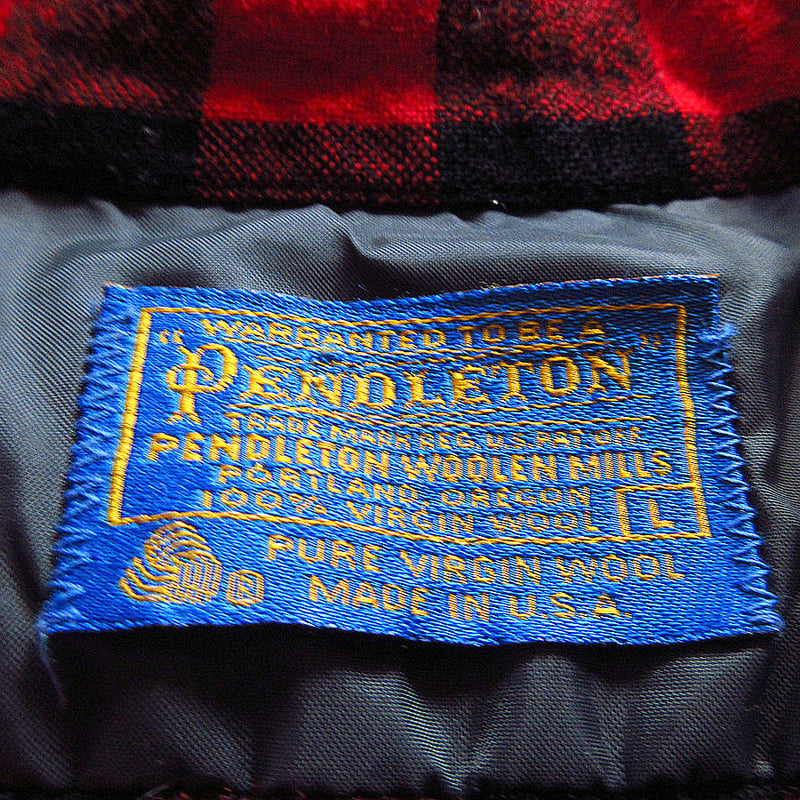 ビンテージ70's○PENDLETONバッファローチェックウールループカラー