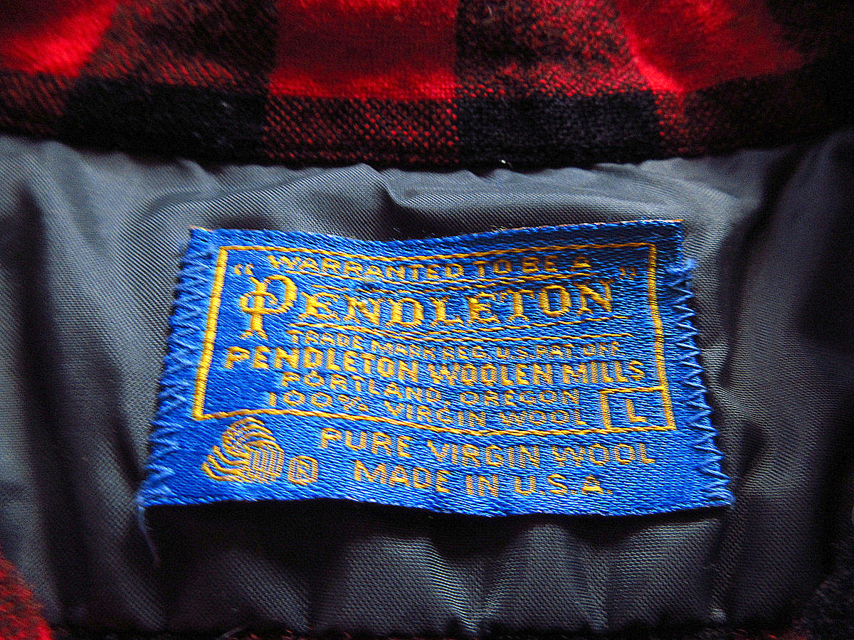 ビンテージ70's○PENDLETONバッファローチェックウールループカラー