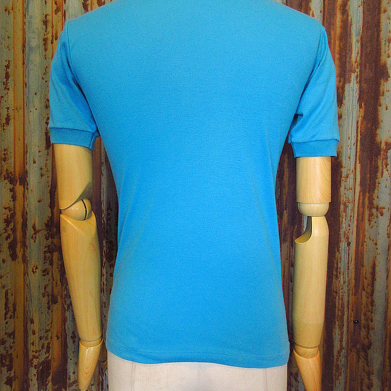 ビンテージ70's80's○LACOSTEポロシャツターコイズブルーsize 16○24073