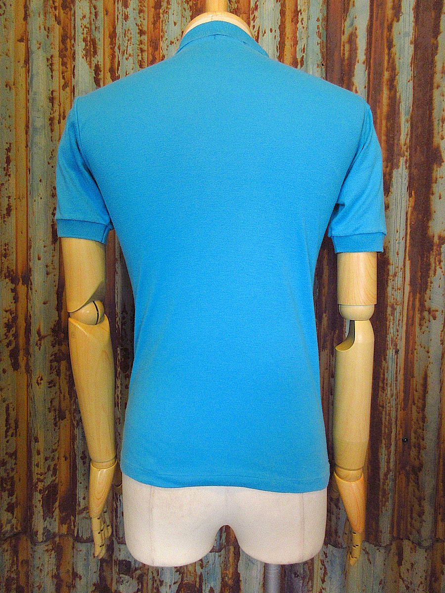 ビンテージ70's80's○LACOSTEポロシャツターコイズブルーsize 16○24073