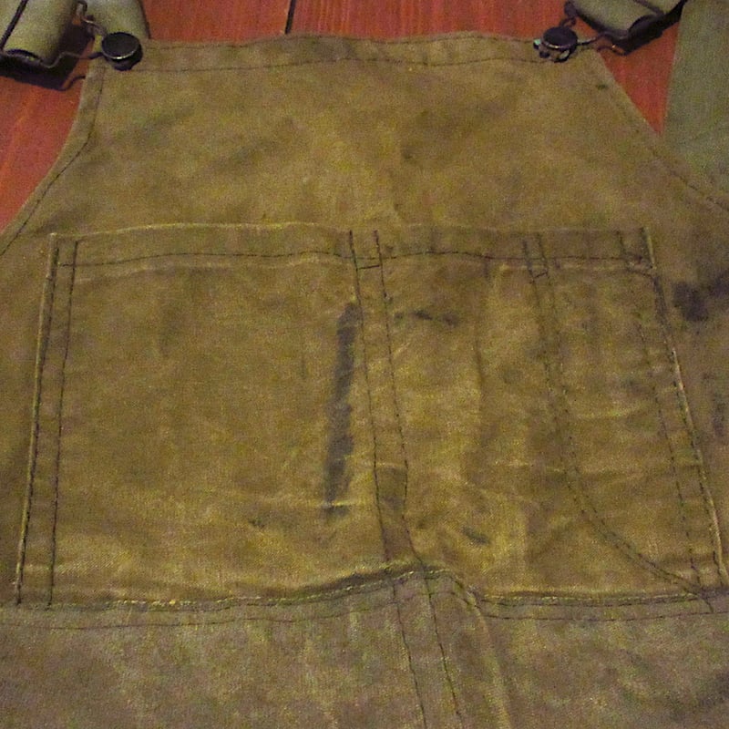 ビンテージ40's50's○コットンキャンバスワークエプロン オリーブ